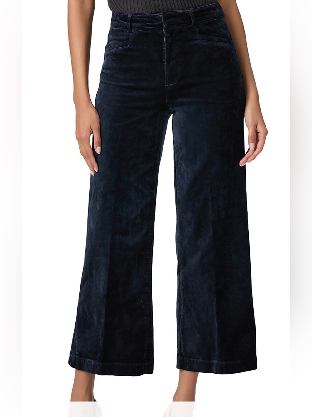 NWT Paige clean front annassa trouser velvet - DEEP NAVY